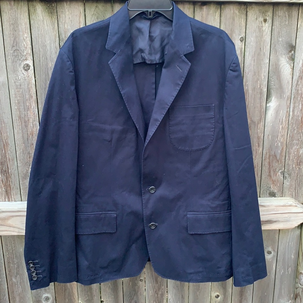 Aquascutum 46S modern navy cotton blazer!!